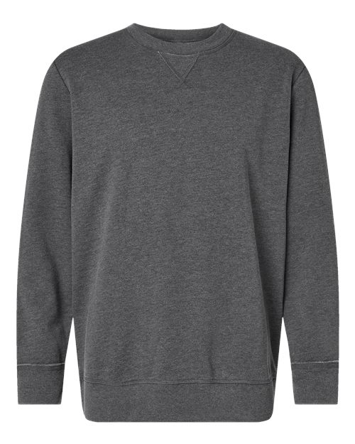 LAT 6935 — Unisex Vintage Wash Crewneck Sweatshirt — Washed Black