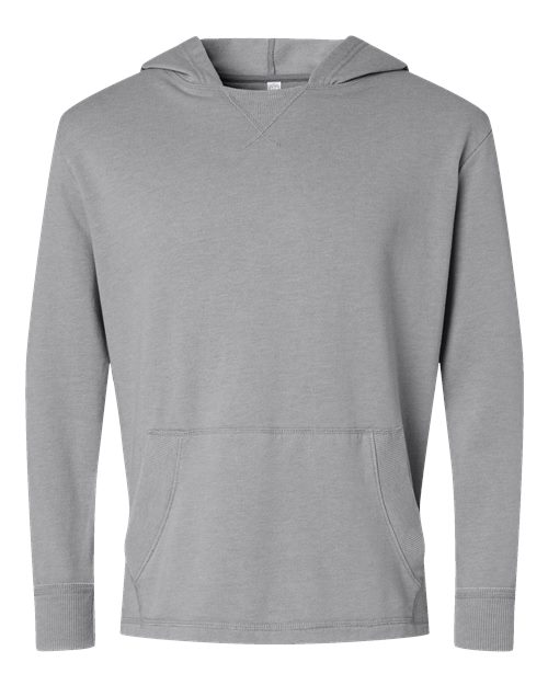 LAT 6936 — Unisex Vintage Wash Fleece Hoodie Sweatshirt — Washed Grey