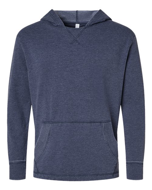 LAT 6936 — Unisex Vintage Wash Fleece Hoodie Sweatshirt — Washed Navy