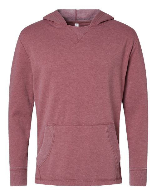 LAT 6936 — Unisex Vintage Wash Hoodie Sweatshirt — Washed Rouge