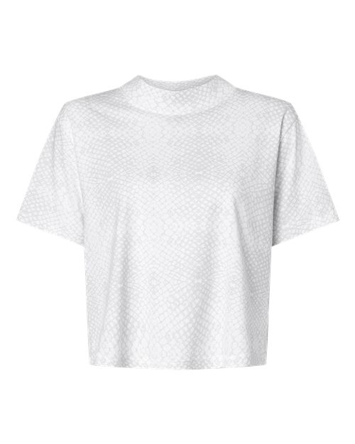LAT 3518 — Women's Boxy Tee — White Reptile