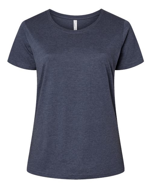 LAT 3816 — Women's Curvy Collection Fine Jersey Tee — Vintage Denim