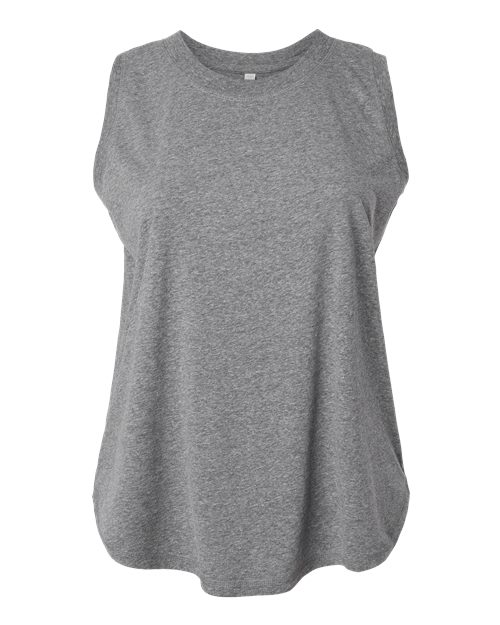 LAT 3892 — Women's Curvy Relaxed Fine Jersey Tank — Granite Heather