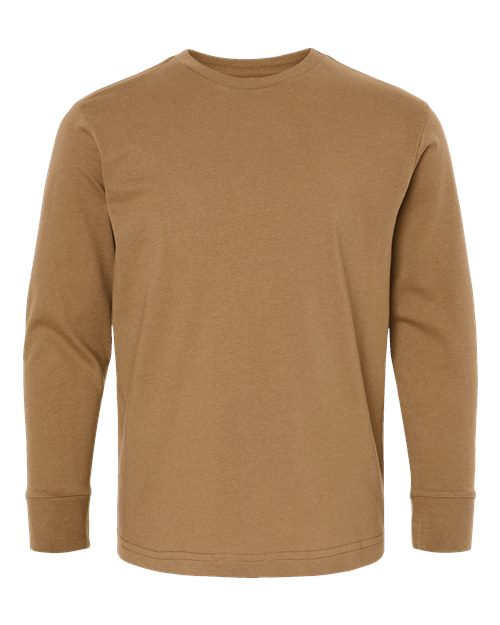 LAT 6201 — Youth Fine Jersey Long Sleeve Tee — Coyote Brown