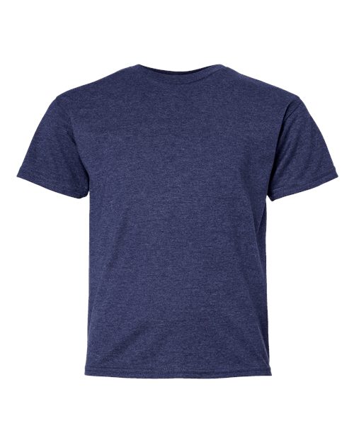 Hanes 498Y — Youth Perfect-T T-Shirt — Heather Navy