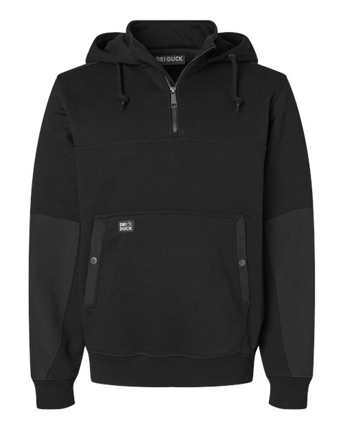 DRI DUCK 7349 — Men's Mission Quarter-Zip Hooded Pullover — Black