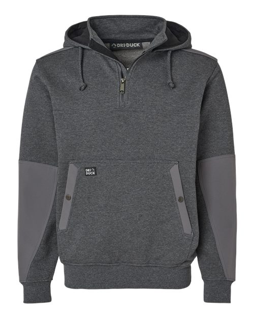 DRI DUCK 7349 — Men's Mission Quarter-Zip Hooded Pullover — Dark Oxford