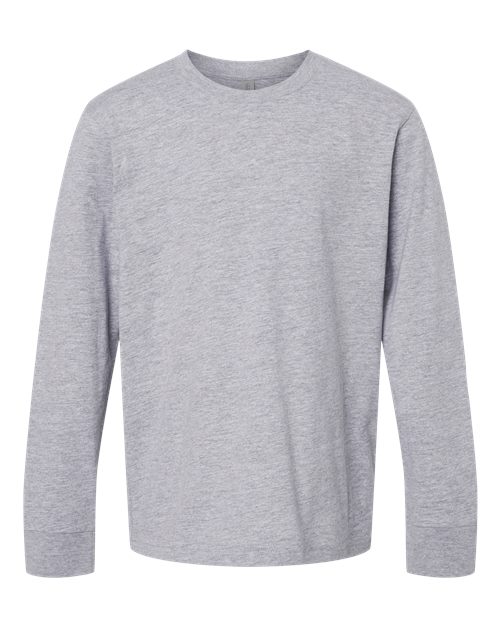 Next Level 3311 — Youth Cotton Long Sleeve T-Shirt — Heather Grey