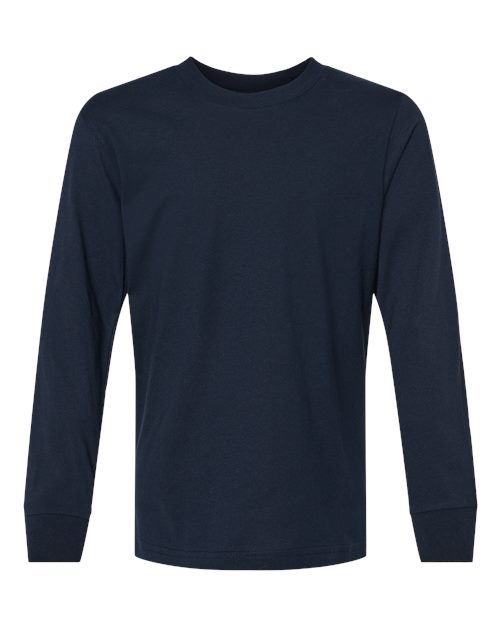 Next Level 3311 — Youth Cotton Long Sleeve T-Shirt — Midnight Navy