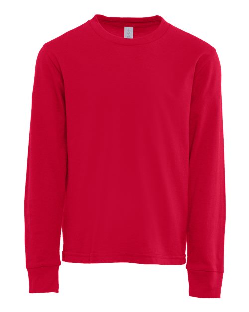 Next Level 3311 — Youth Cotton Long Sleeve T-Shirt — Red
