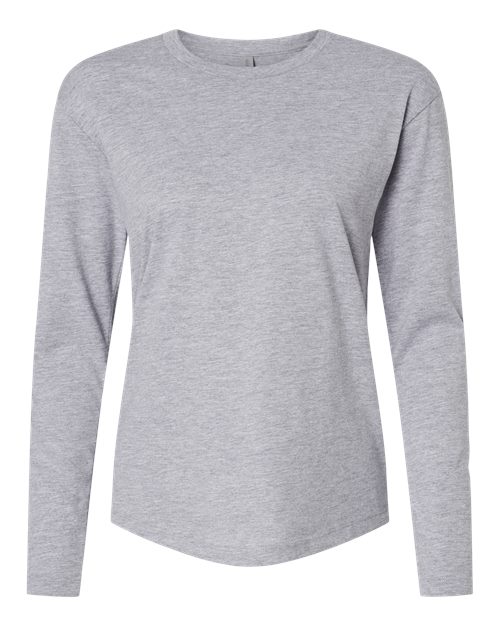 Next Level 3911 — Women's Cotton Relaxed Long Sleeve T-Shirt — Heather Grey