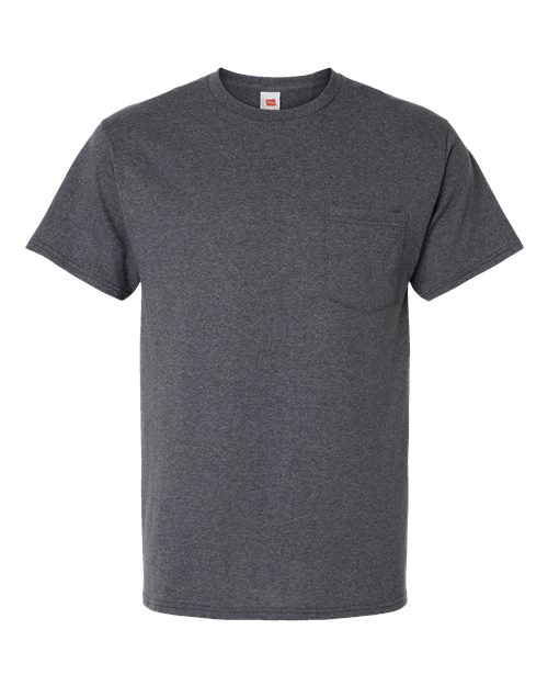Hanes 5290P — Essential-T Pocket T-Shirt — Charcoal Heather