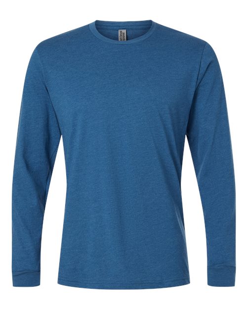 Next Level 6211 — Unisex CVC Long Sleeve T-Shirt — Heather Cool Blue