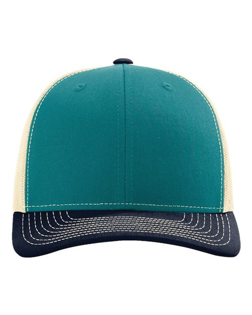 Richardson 112 — Snapback Trucker Cap — Blue Teal/ Birch/ Navy