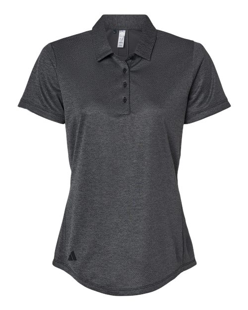 Adidas A592 — Women's Space Dyed Polo — Black Melange