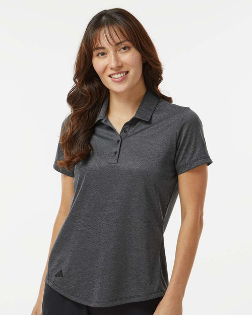 Adidas A592 — Women's Space Dyed Polo — Black Melange