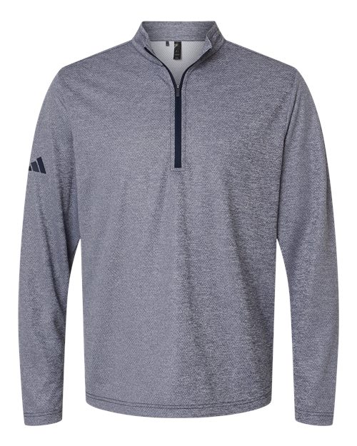 Adidas A593 — Men's Space Dyed Quarter-Zip Pullover — Collegiate Navy Melange