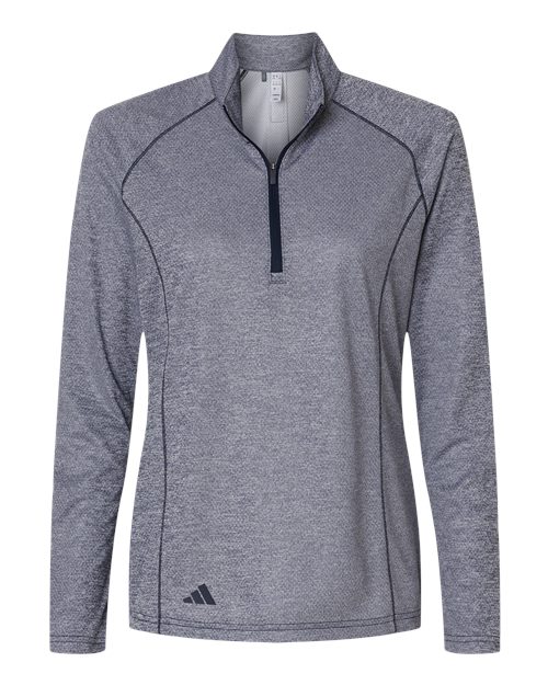 Adidas A594 — Women's Space Dyed Quarter-Zip Pullover — Collegiate Navy Melange