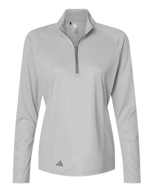 Adidas A594 — Women's Space Dyed Quarter-Zip Pullover — Grey One Heather