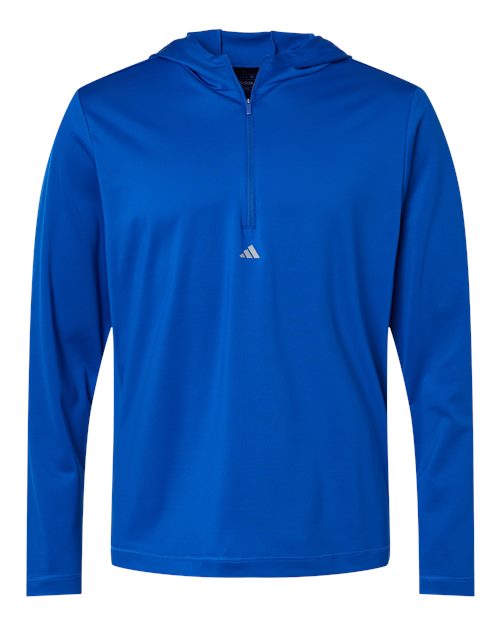 Adidas A596 — Men's Lightweight Quarter-Zip Hooded Pullover — Collegiate Royal