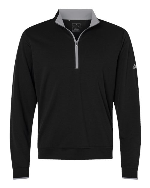 Adidas A2002 — Men's Performance Lightweight Quarter-Zip Pullover — Black/ Grey Three