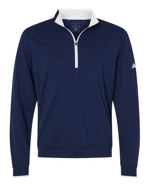 Adidas A2002 — Men's Performance Lightweight Quarter-Zip Pullover — Collegiate Navy/ White