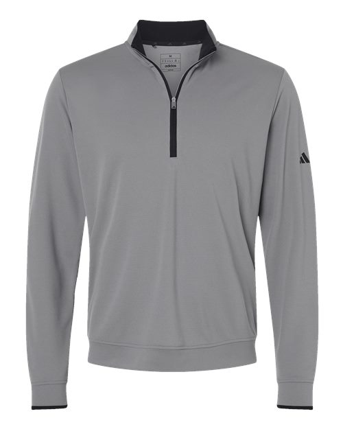 Adidas A2002 — Men's Performance Lightweight Quarter-Zip Pullover — Grey Three/ Black