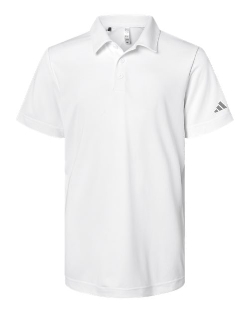 Adidas A4000 — Youth Performance Polo — White