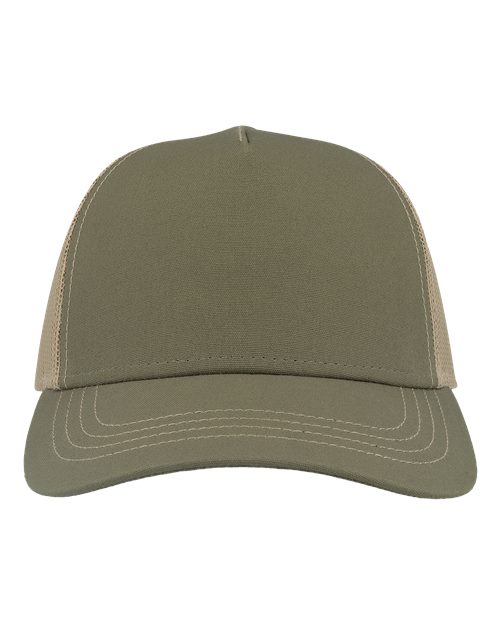 Atlantis Headwear RAPPER — Sustainable Canvas Cap — Olive Green/ Khaki
