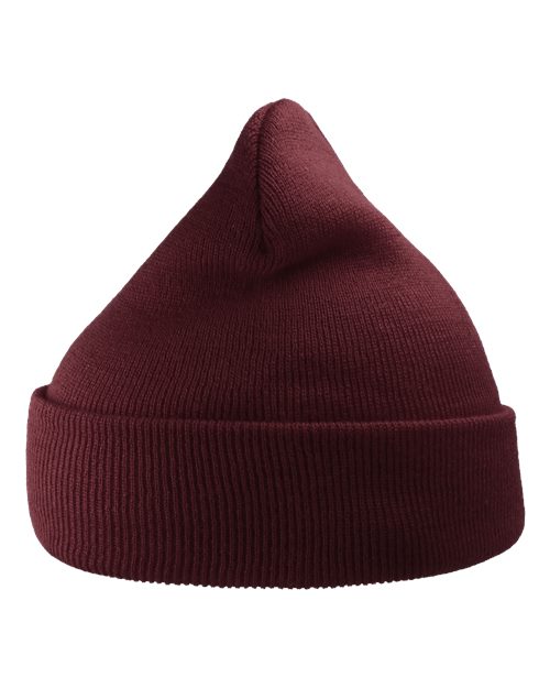 Atlantis Headwear WIND — Sustainable 12" Knit Beanie — Burgundy