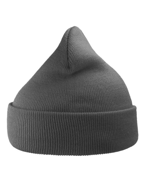 Atlantis Headwear WIND — Sustainable 12" Knit Beanie — Dark Grey