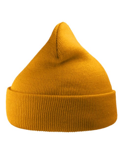 Atlantis Headwear WIND — Sustainable 12" Knit Beanie — Mustard Yellow