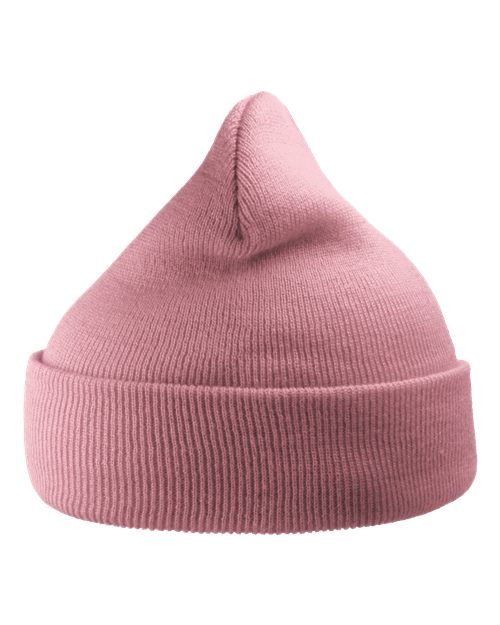 Atlantis Headwear WIND — Sustainable 12" Knit Beanie — Pink