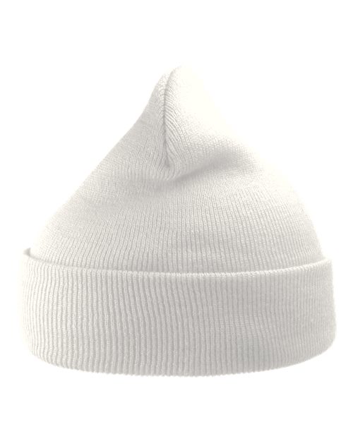 Atlantis Headwear WIND — Sustainable 12" Knit Beanie — White