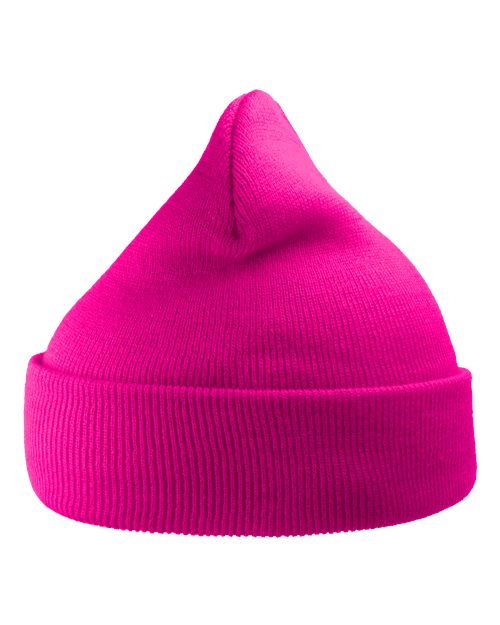 Atlantis Headwear WIND — Sustainable 12" Knit Beanie — Fuchsia Pink