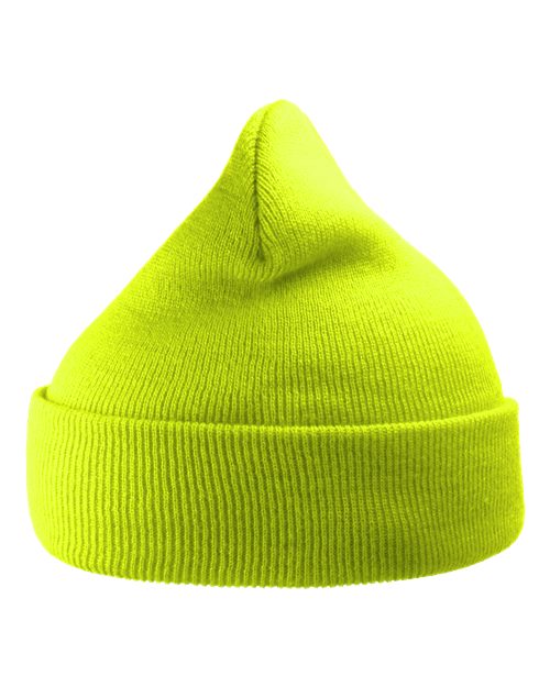 Atlantis Headwear WIND — Sustainable 12" Knit Beanie — Yellow Fluorescent