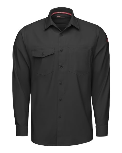 Red Kap TSM4T — Men's Tall Cooling Long Sleeve Work Shirt — Black