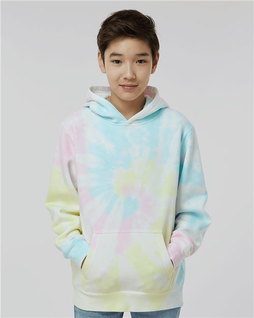 Independent Trading Co. PRM1500TD — Youth Midweight Tie-Dyed Hooded Sweatshirt — main view