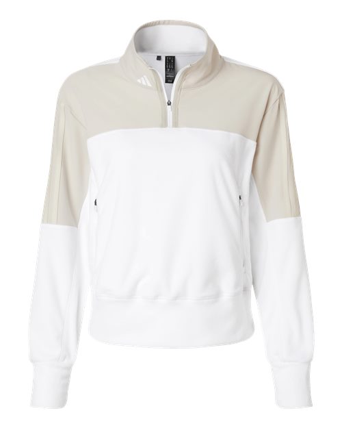 Adidas A601 — Women's Fleece Quarter-Zip Pullover — Alumina