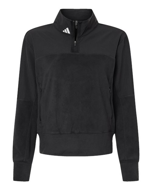 Adidas A601 — Women's Fleece Quarter-Zip Pullover — Black