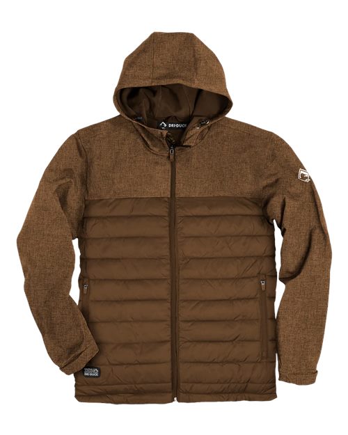 DRI DUCK 5324 — Men's Pinnacle Soft Shell Puffer Jacket — Saddle Heather/ Saddle