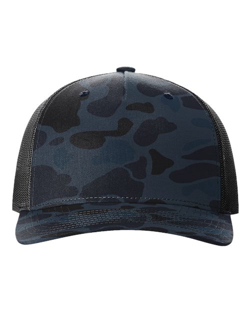Richardson 112PFP — Printed Five-Panel Trucker Cap — Admiral Duck Camo/ Black