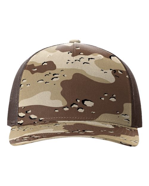 Richardson 112PFP — Printed Five-Panel Trucker Cap — Desert Camo/ Brown