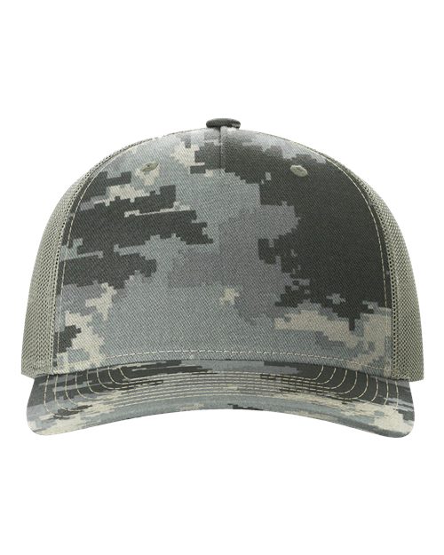 Richardson 112PFP — Printed Five-Panel Trucker Cap — Digital Camo/ Light Green