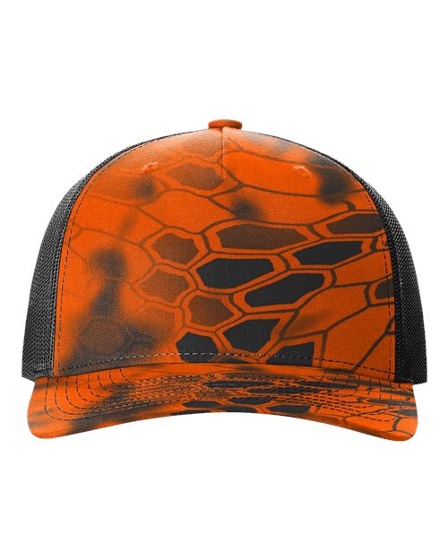 Richardson 112PFP — Printed Five-Panel Trucker Cap — Kryptek Inferno/ Black