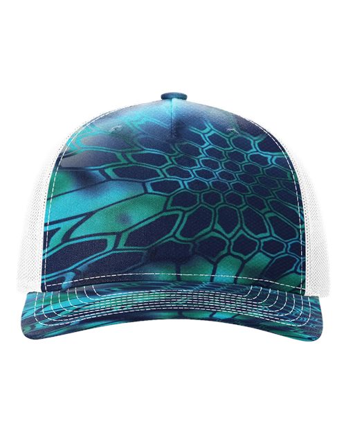 Richardson 112PFP — Printed Five-Panel Trucker Cap — Kryptek Pontus/ White