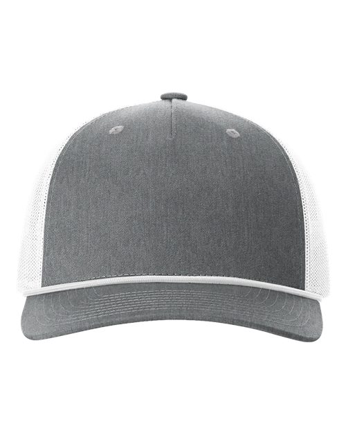 Richardson 112FPR — Five-Panel Trucker Rope Cap — Heather Grey/ White