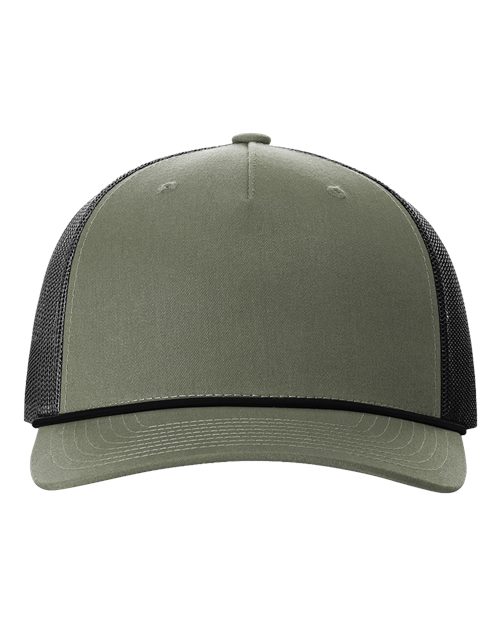 Richardson 112FPR — Five-Panel Trucker Rope Cap — Loden Green/ Black