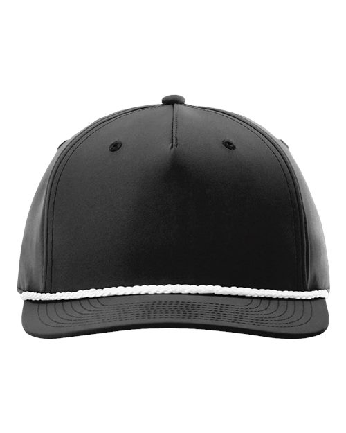 Richardson 258 — Five-Panel Classic Rope Cap — Black/ White