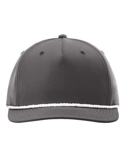 Richardson 258 — Five-Panel Classic Rope Cap — Dark Grey/ White